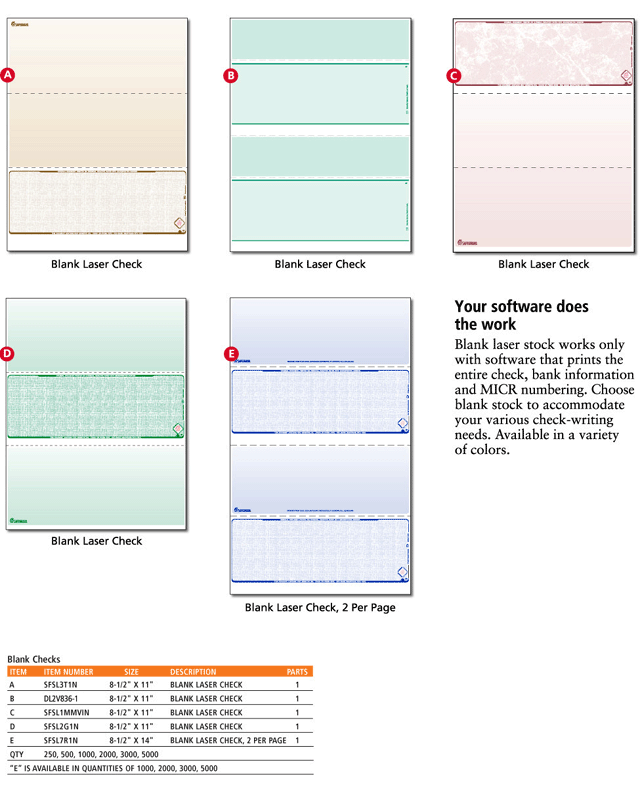 Blank Laser Checks