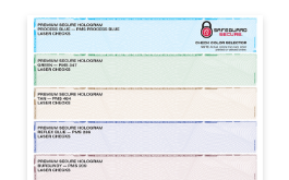 Cheque colour selection guide.